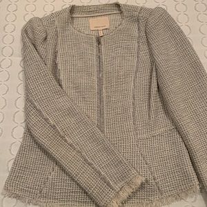 Rebecca Taylor Frayed Stretch Tweed Jacket Jacket